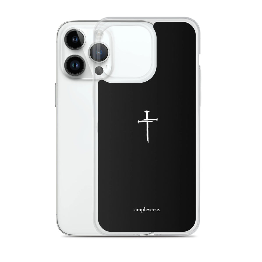 Nail Cross Black iPhone Clear Case