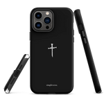 Christian iPhone case with an elegant nail cross design, representing faith and resilience.