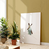 Weight of Mercy Christian wall art framed near plants in warm-toned living room, instant download.